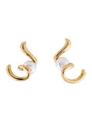 Pre-owned Fallon Faux Pearl Drop Earrings In Multi