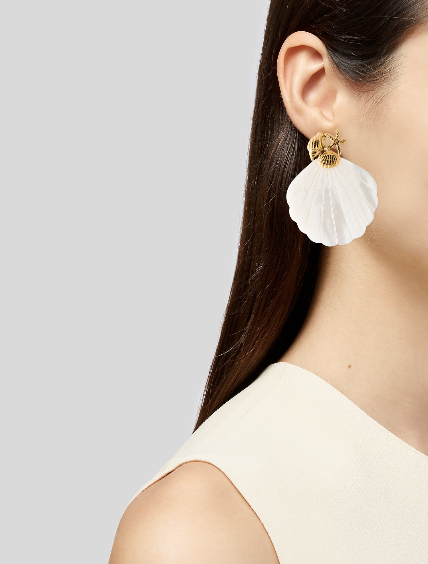 Fallon Mother of Pearl Seashell Drop Earring