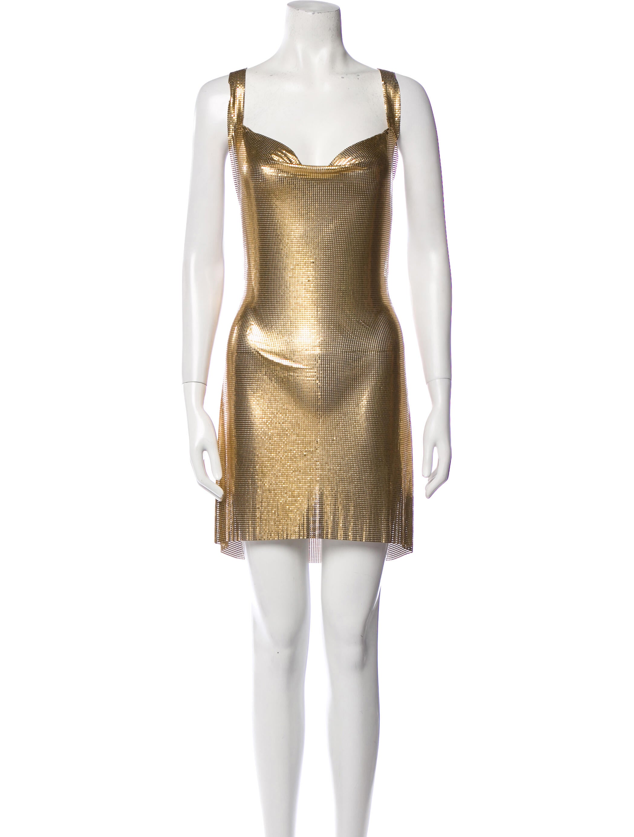 Fannie Schiavoni Cowl Neck Mini Dress