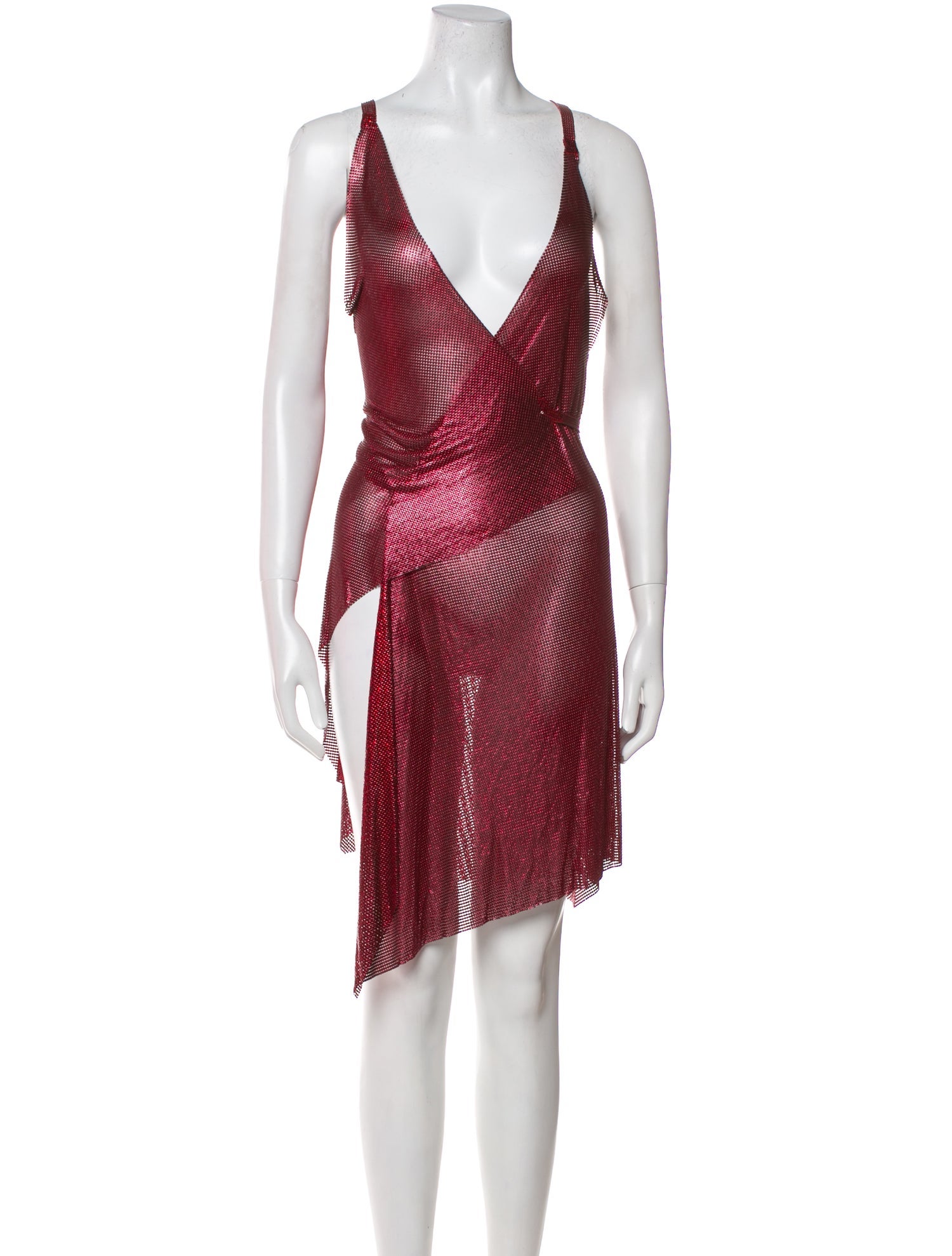 Fannie Schiavoni V-Neck Knee-Length Dress