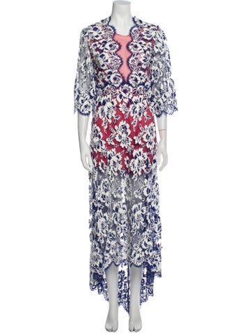 Frederick Anderson Dresses Lace Pattern Long Dress XS