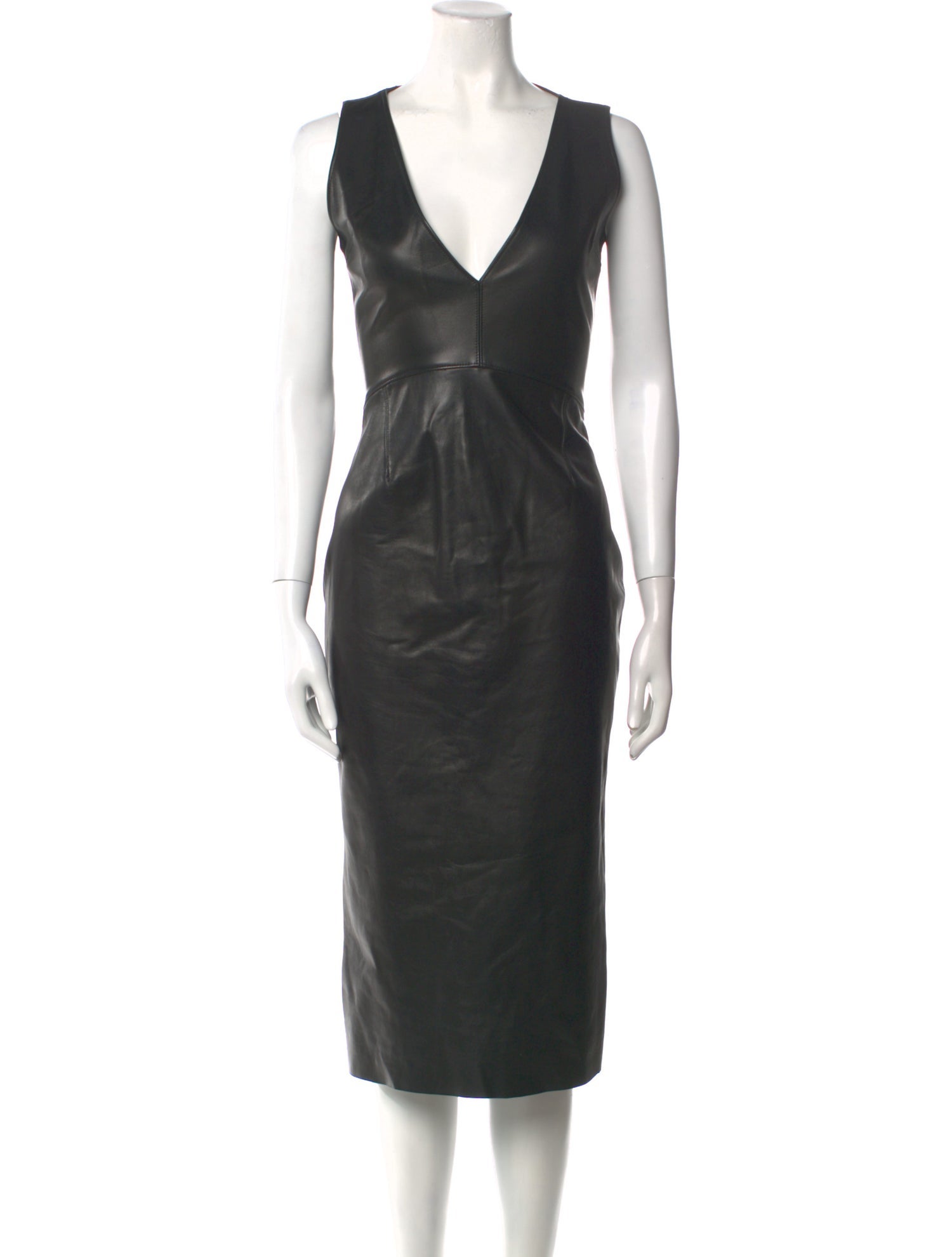 Frederick Anderson Plunge Neckline Midi Length Dress