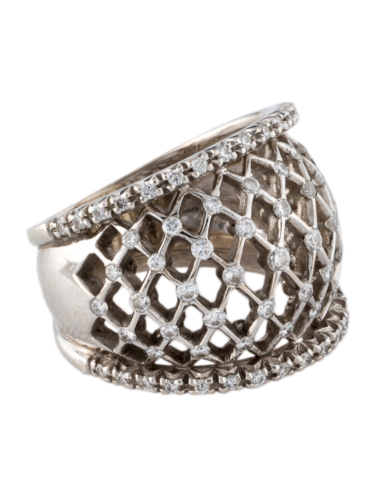 Favero 18K Diamond Basket Weave Ring