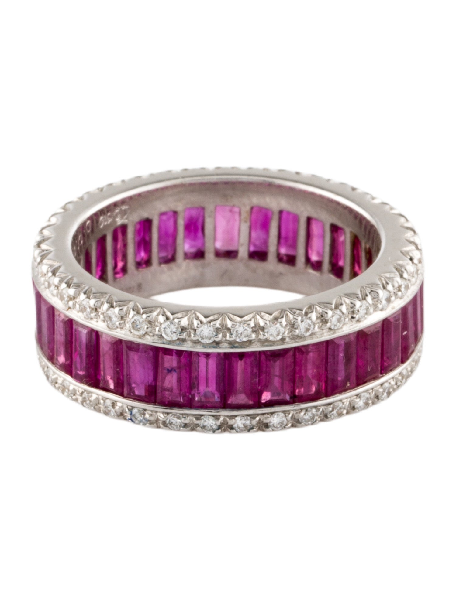 Favero 18K 4.77ctw Ruby & Diamond Eternity Band