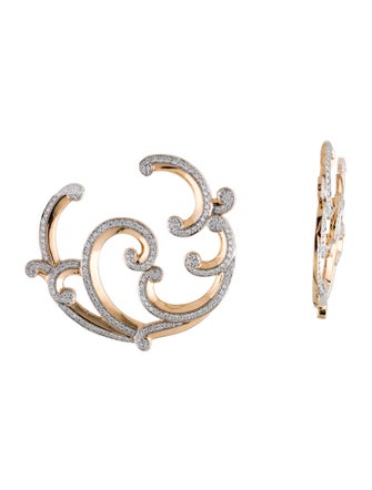 Fabergé 18K Diamond Rococo Hoop Earrings