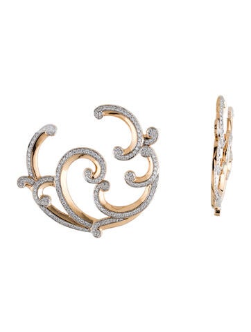 Fabergé Hoop 18K Diamond Rococo Earrings