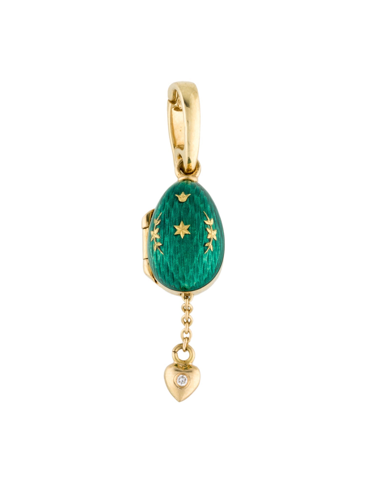 Fabergé 18K Diamond & Guilloché Enamel Egg Locket Pendant