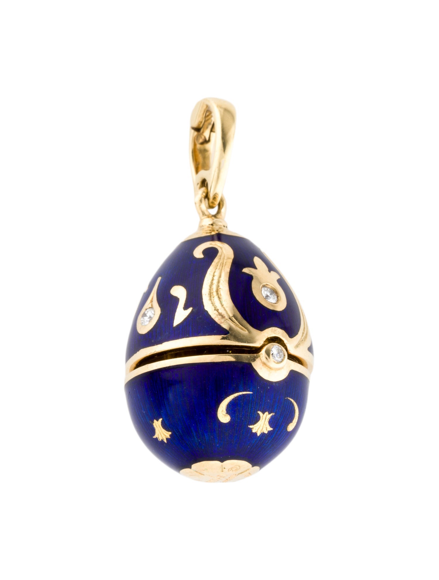 Fabergé Vintage 18K Diamond & Enamel Music Note Pendant