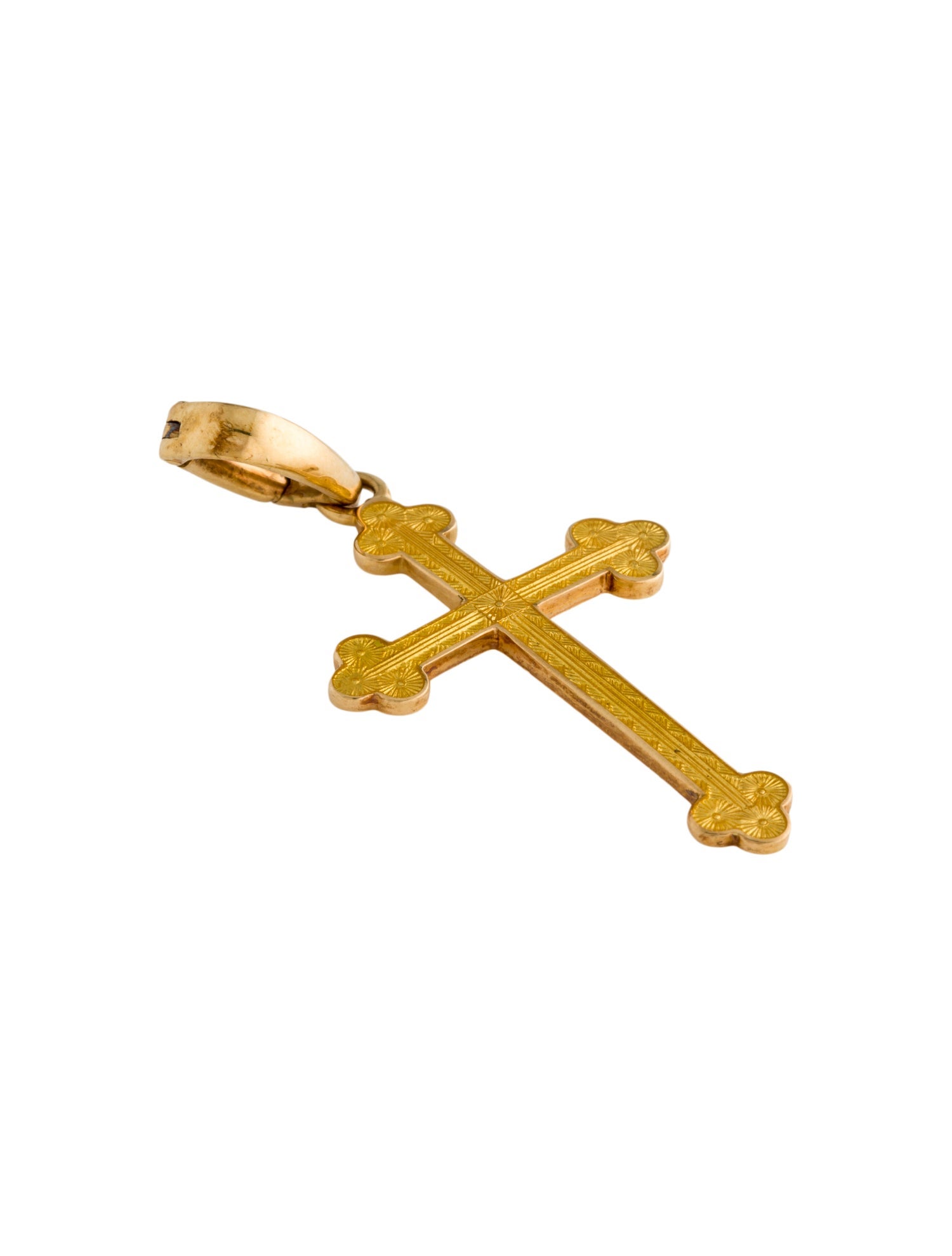 Fabergé 18K Enamel Cross Pendant