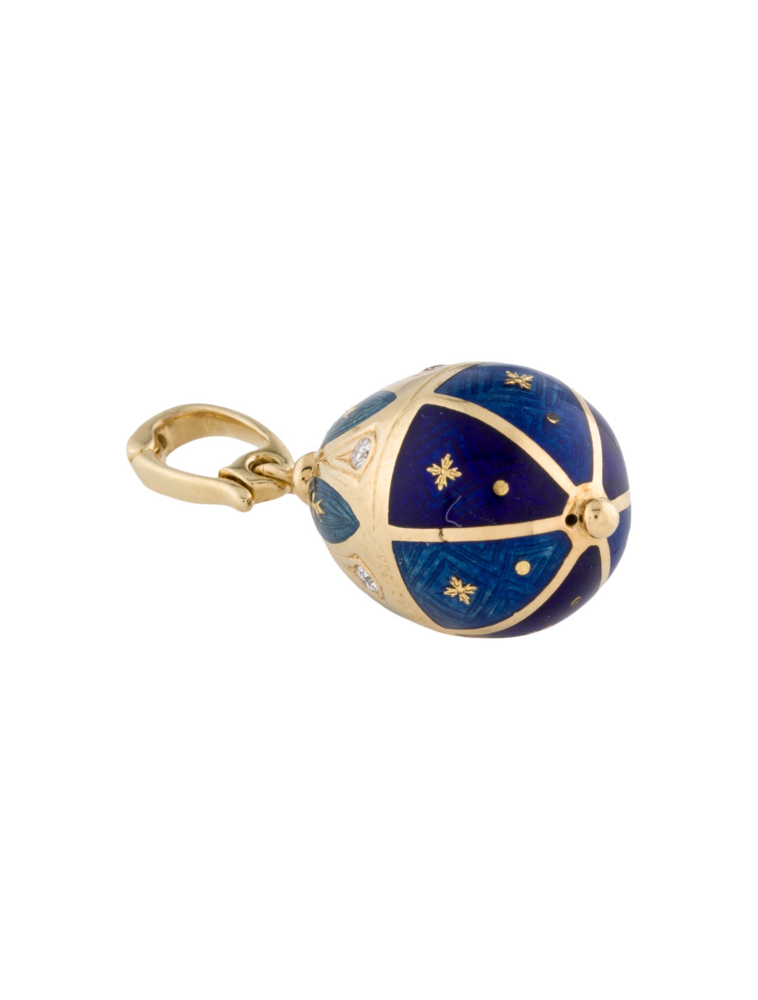 Fabergé 18K Diamond Enamel Egg Pendant