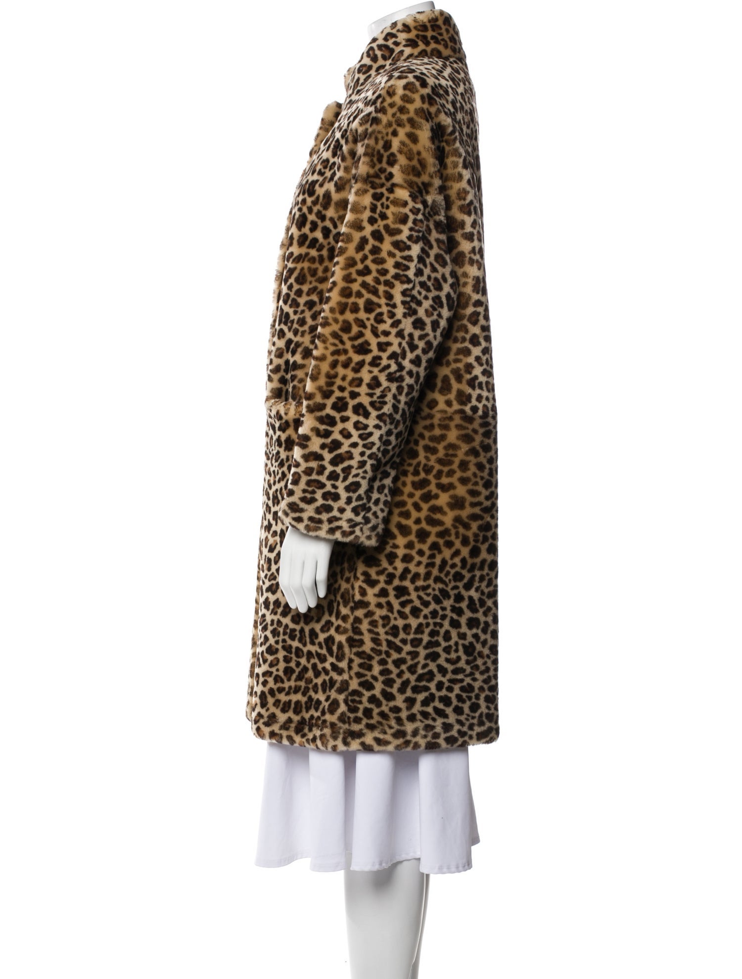 Furling by Giani Lambskin Animal Print Faux Fur Coat