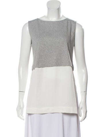 Fabiana Filippi Tops Colorblock Pattern Bateau Neckline Top Us4, It40 | S