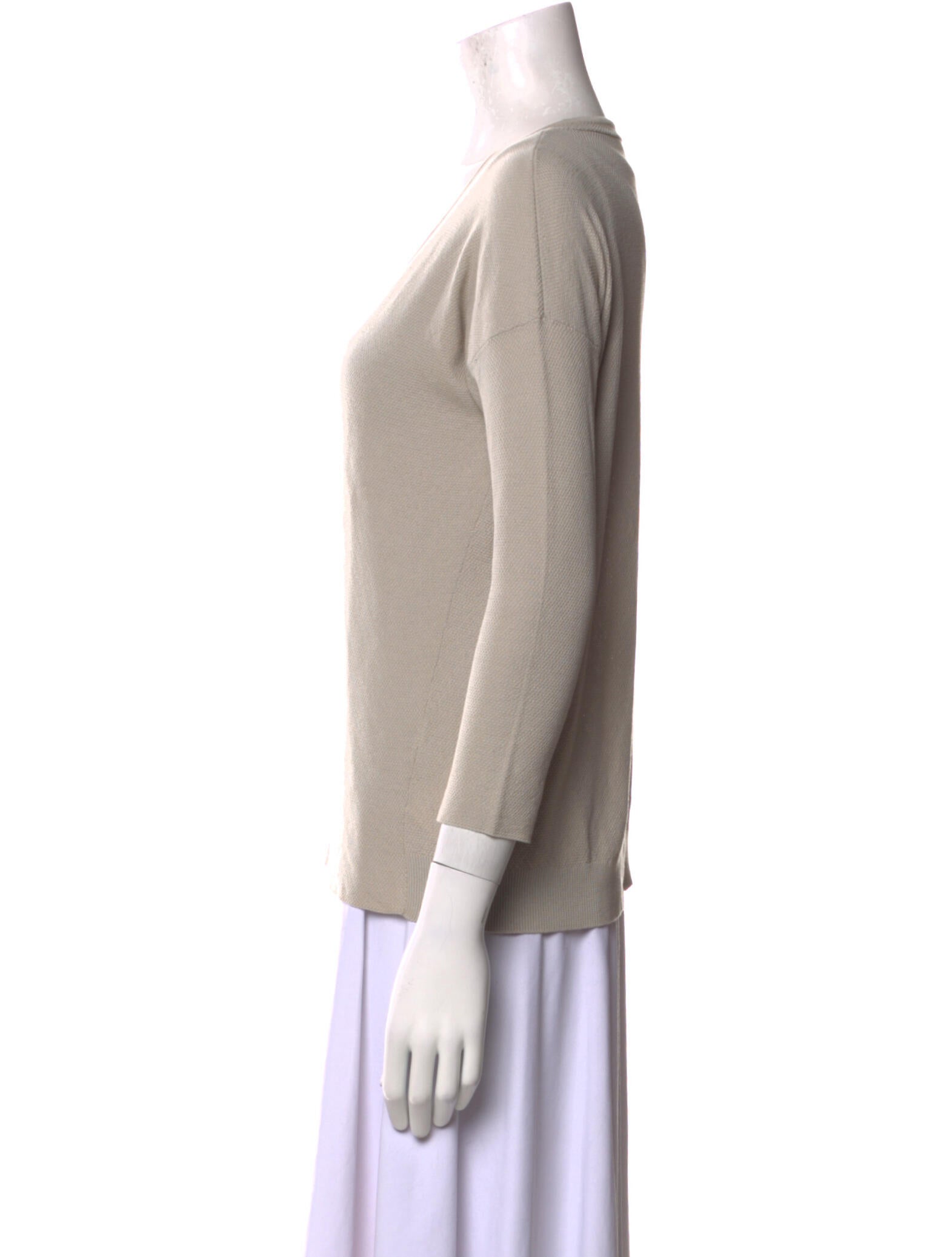 Fabiana Filippi V-Neck Three-Quarter Sleeve Sweatshirt