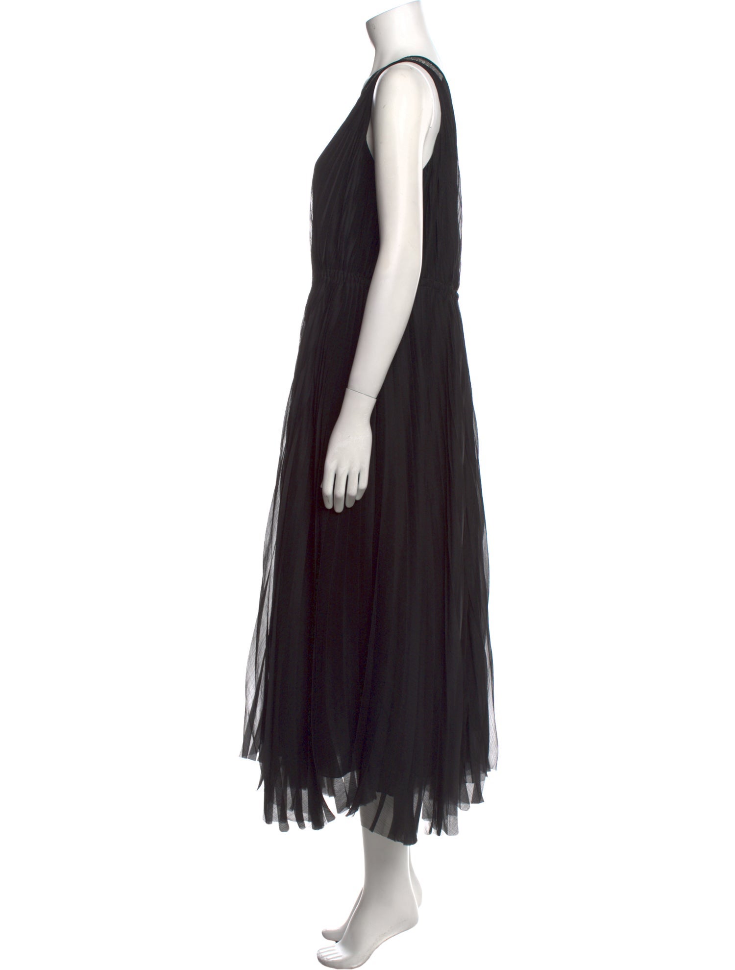 Fabiana Filippi V-Neck Long Dress - Black Dresses, Clothing