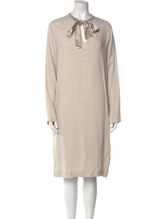 Fabiana Filippi Tie Neck Midi Length Dress