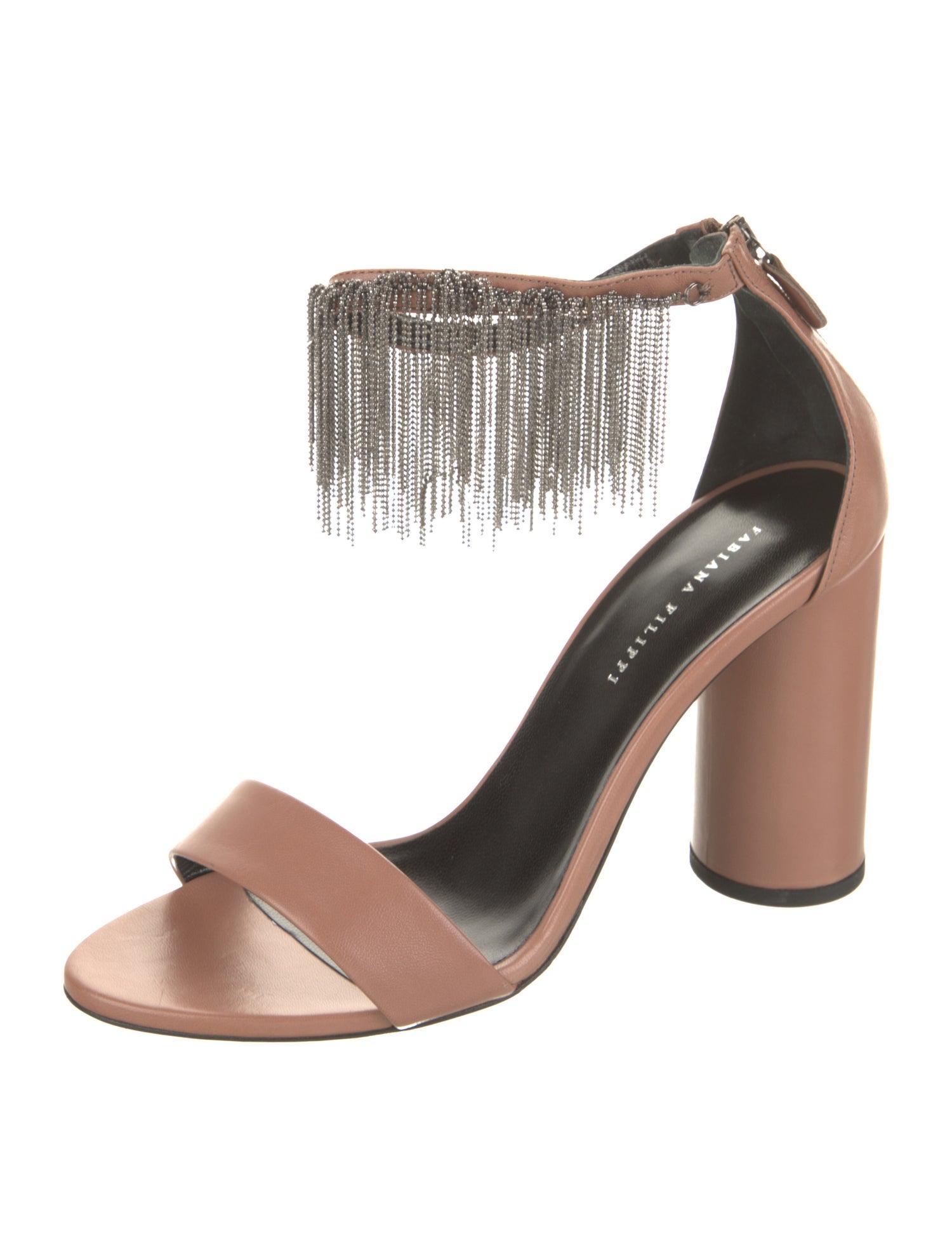 Fabiana Filippi Leather Fringe Trim Accent Sandals