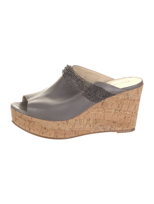 Fabiana Filippi Leather Beaded Accents Slides