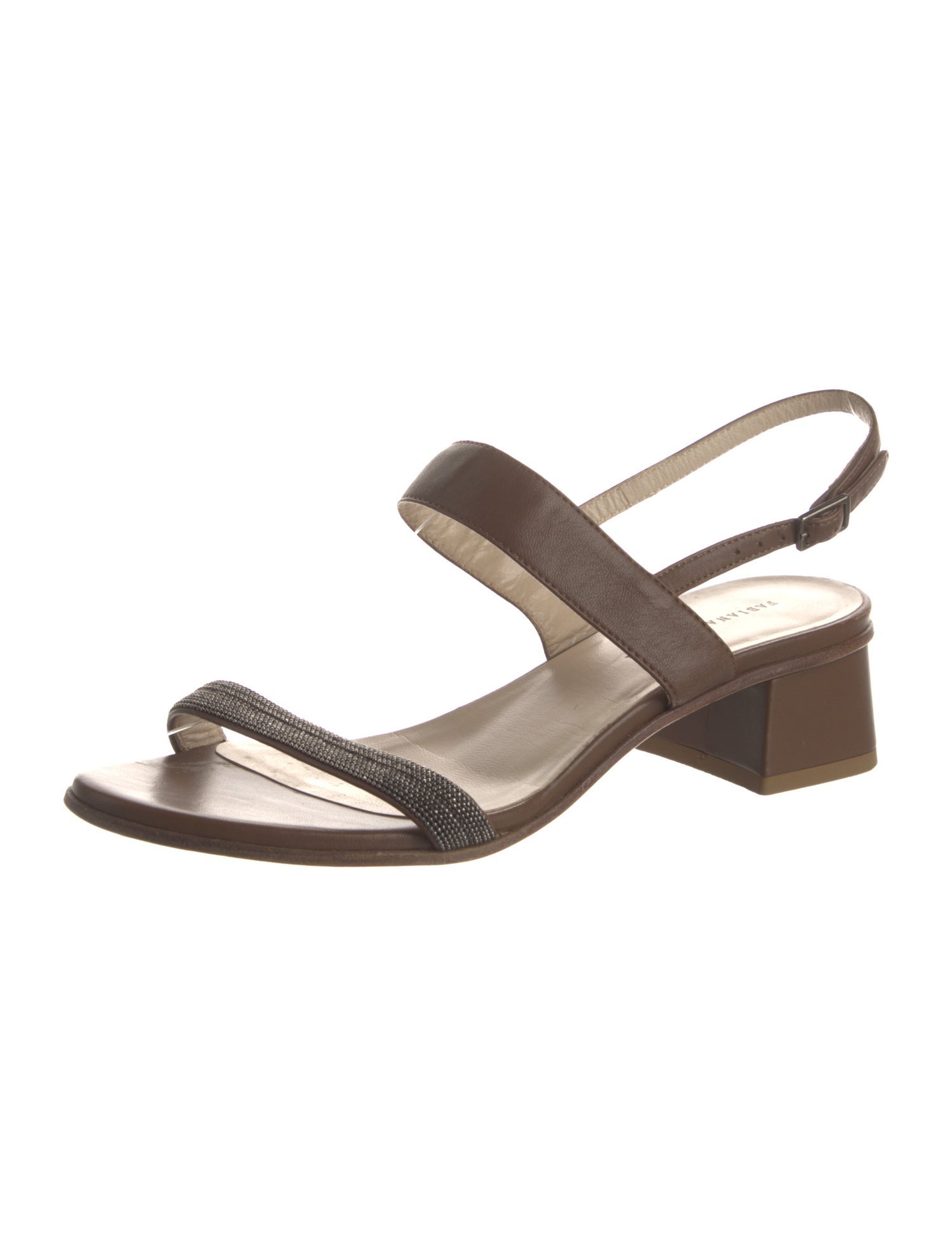 Fabiana Filippi Leather Studded Accents Slingback Sandals