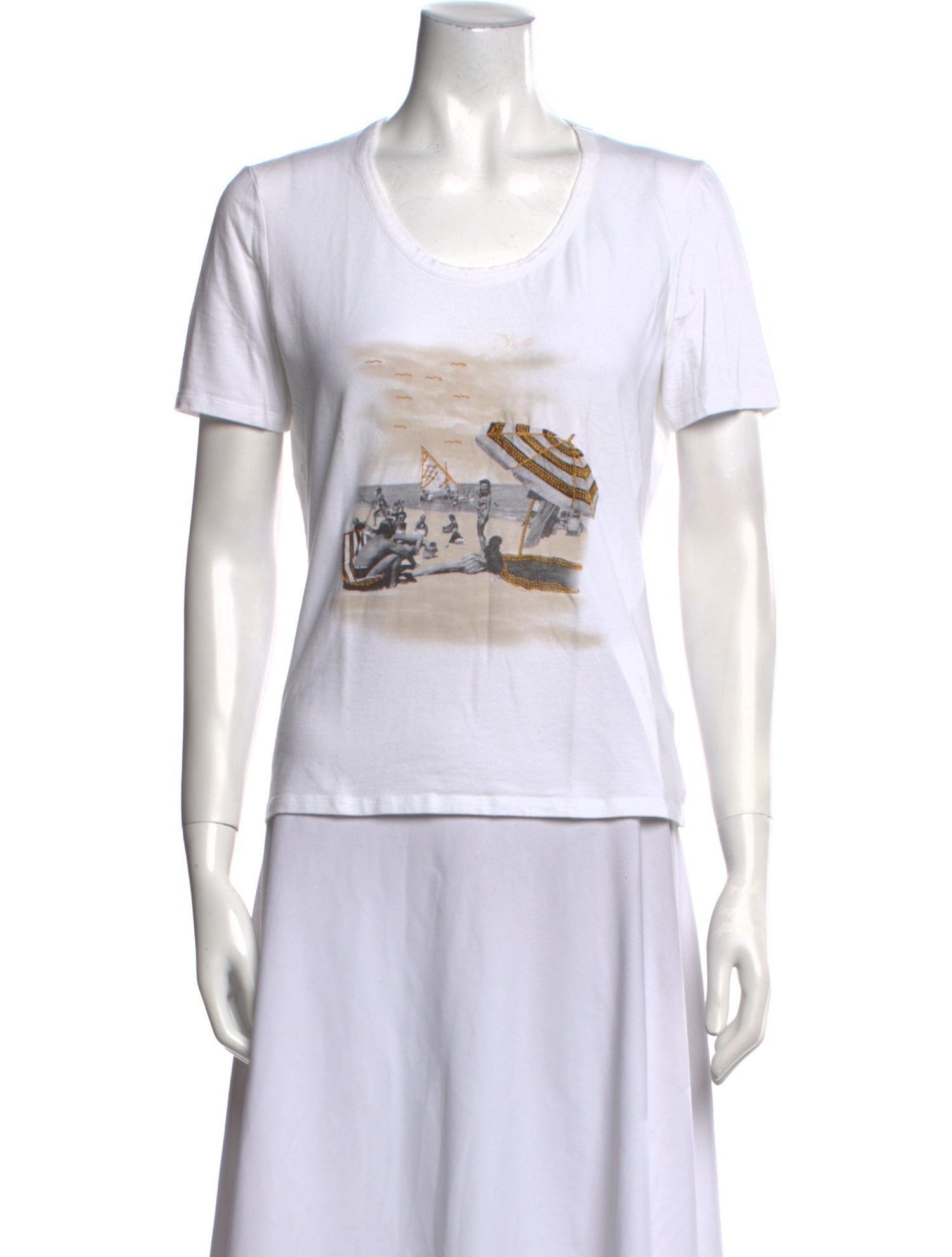 Fabiana Filippi Graphic Print Scoop Neck T-Shirt