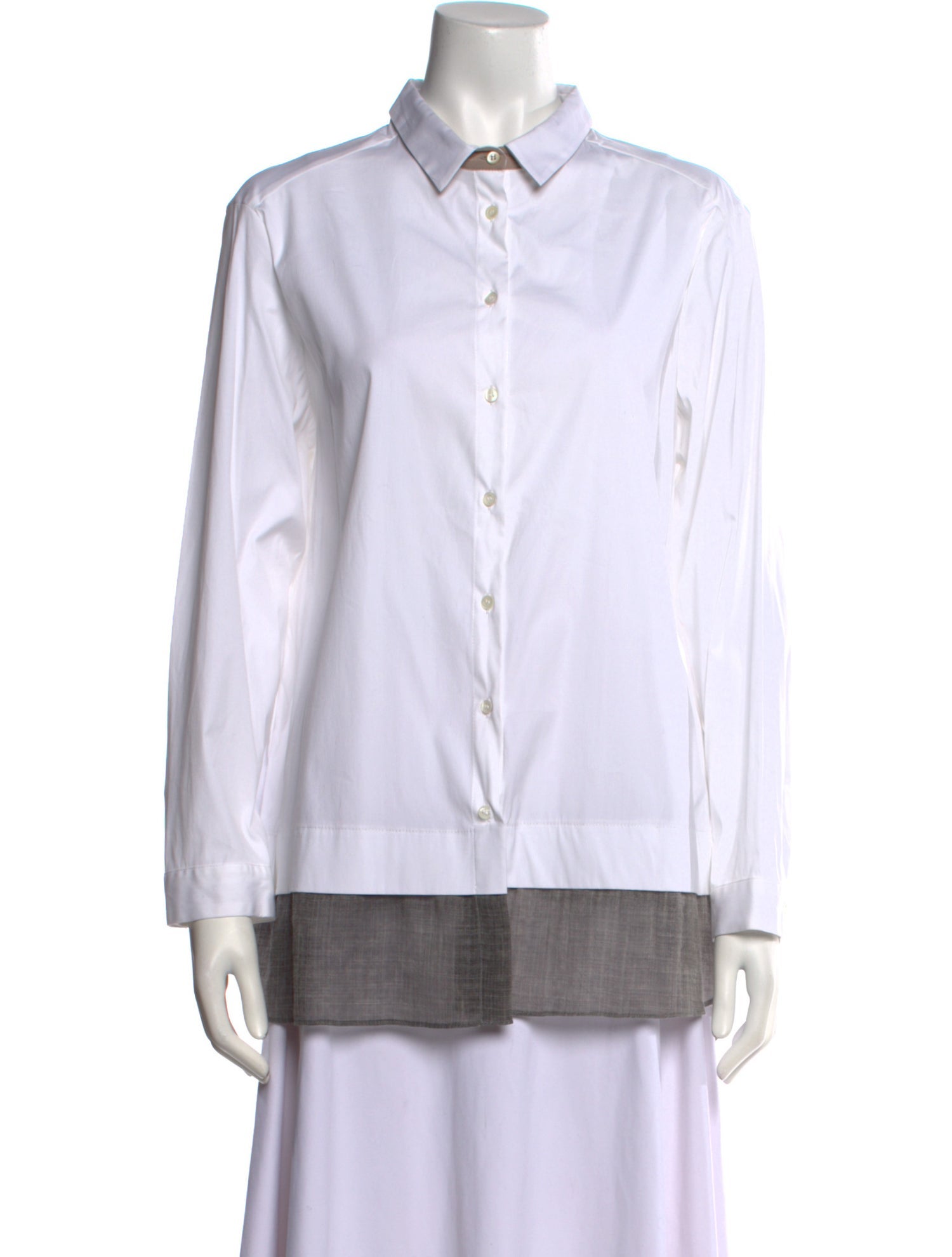 Fabiana Filippi Merino Wool Long Sleeve Button-Up Top