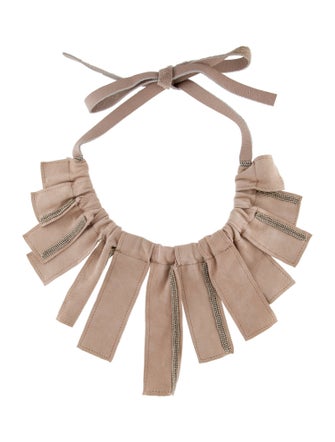Fabiana Filippi Suede & Leather Collar Necklace