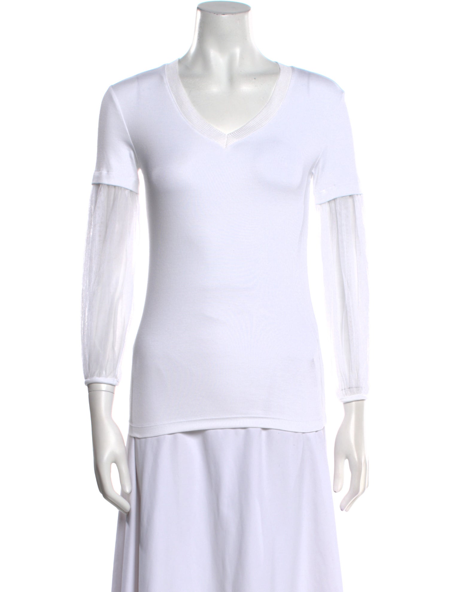 Fabiana Filippi V-Neck Three-Quarter Sleeve T-Shirt