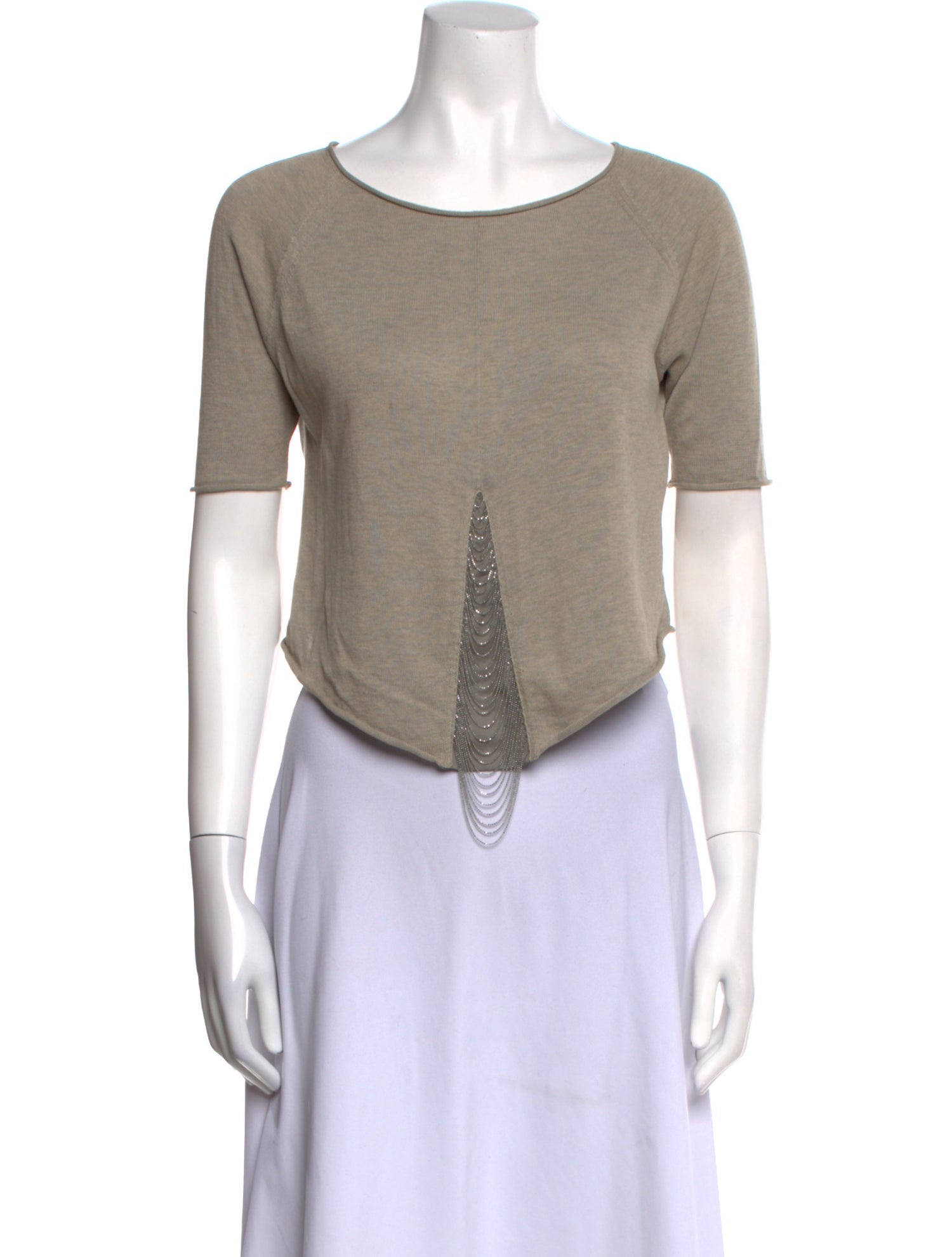 Fabiana Filippi Scoop Neck Short Sleeve Crop Top