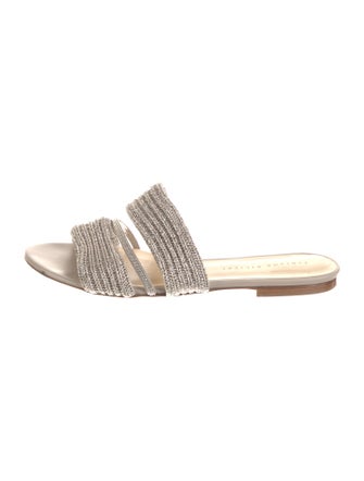 Fabiana Filippi Leather Beaded Accents Slides