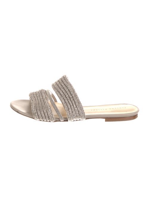 Fabiana Filippi Leather Beaded Accents Slides