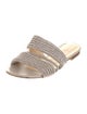 Fabiana Filippi Leather Beaded Accents Slides