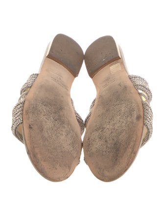 Fabiana Filippi Leather Beaded Accents Slides