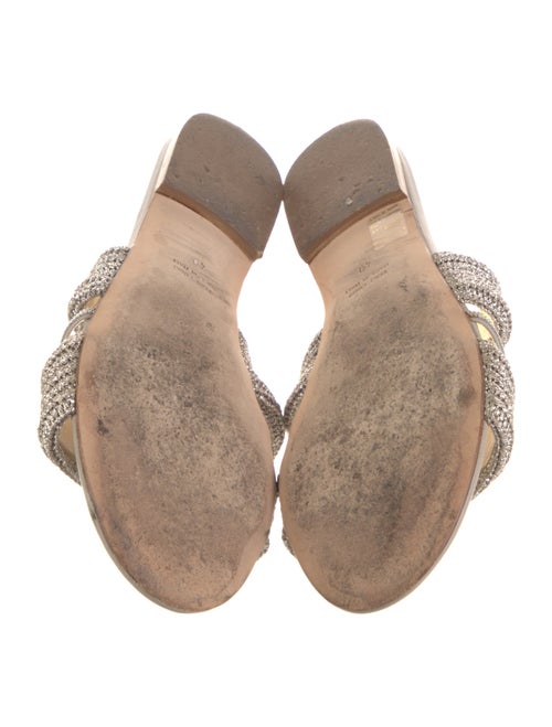 Fabiana Filippi Leather Beaded Accents Slides