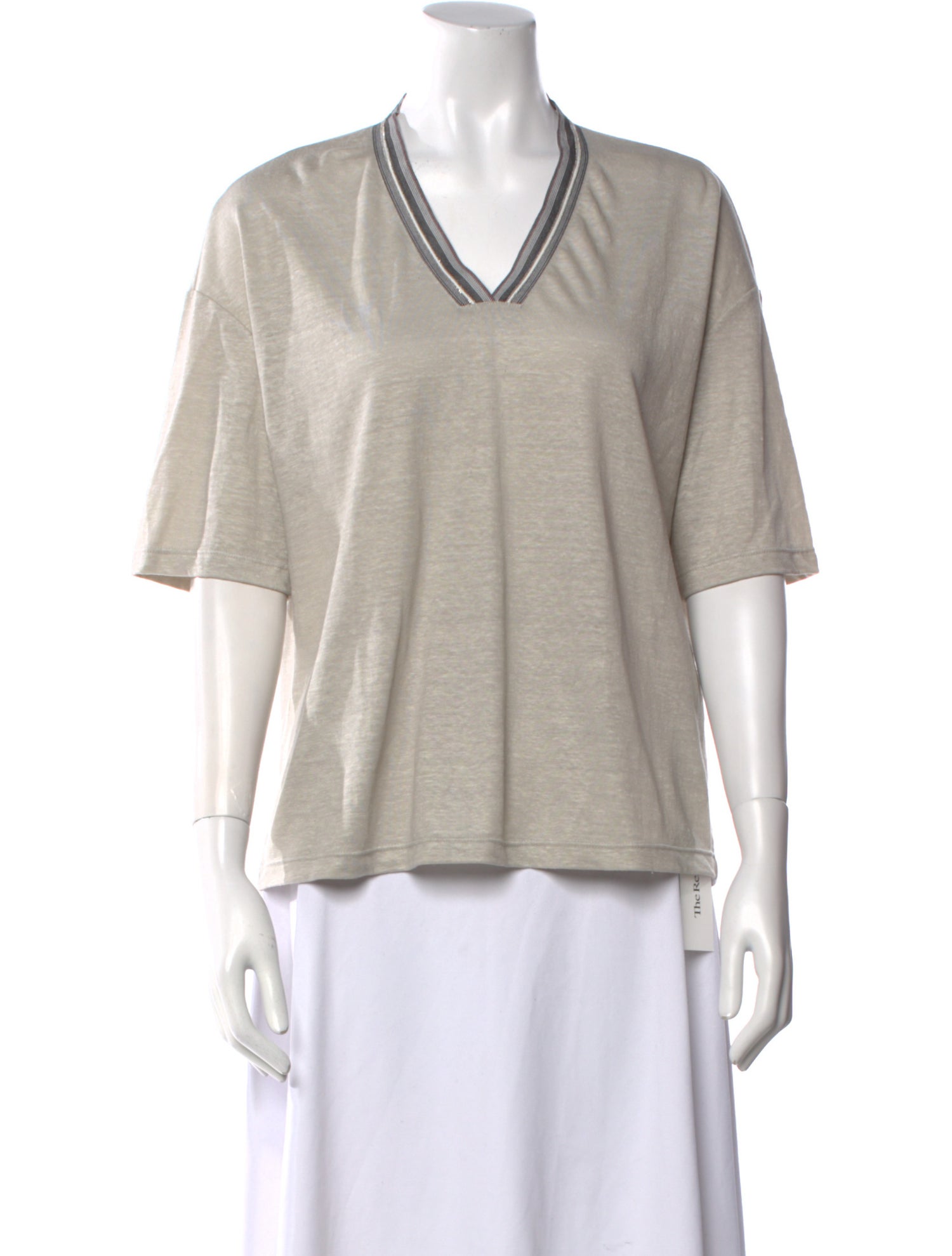 Fabiana Filippi Virgin Wool V-Neck T-Shirt