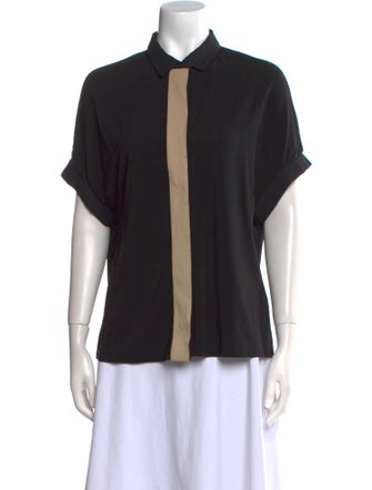 Fabiana Filippi Short Sleeve Button-Up Top