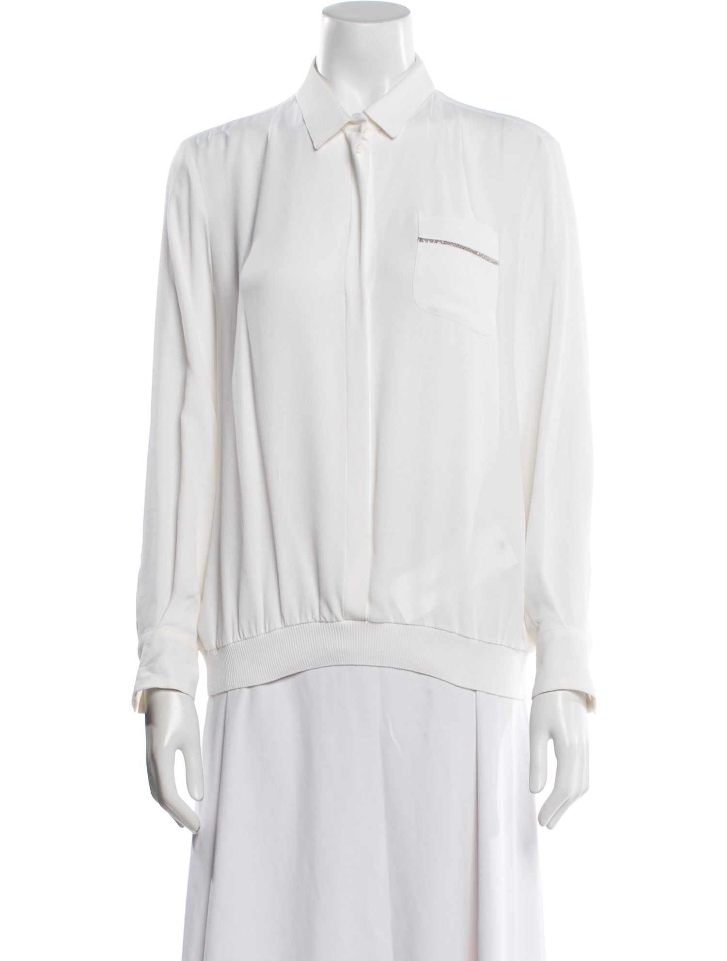 Fabiana Filippi Virgin Wool Long Sleeve Button-Up Top