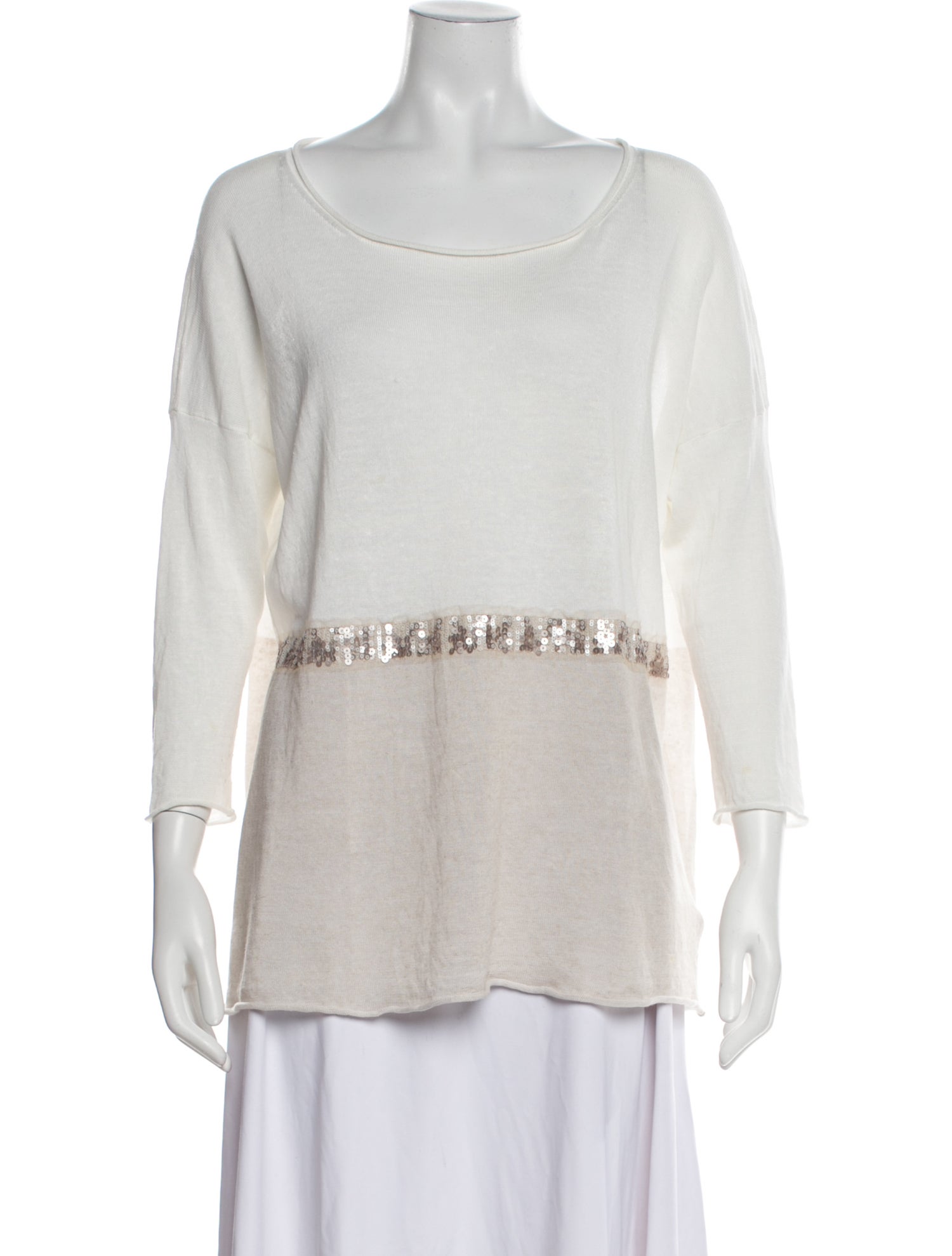 Fabiana Filippi Linen Scoop Neck T-Shirt