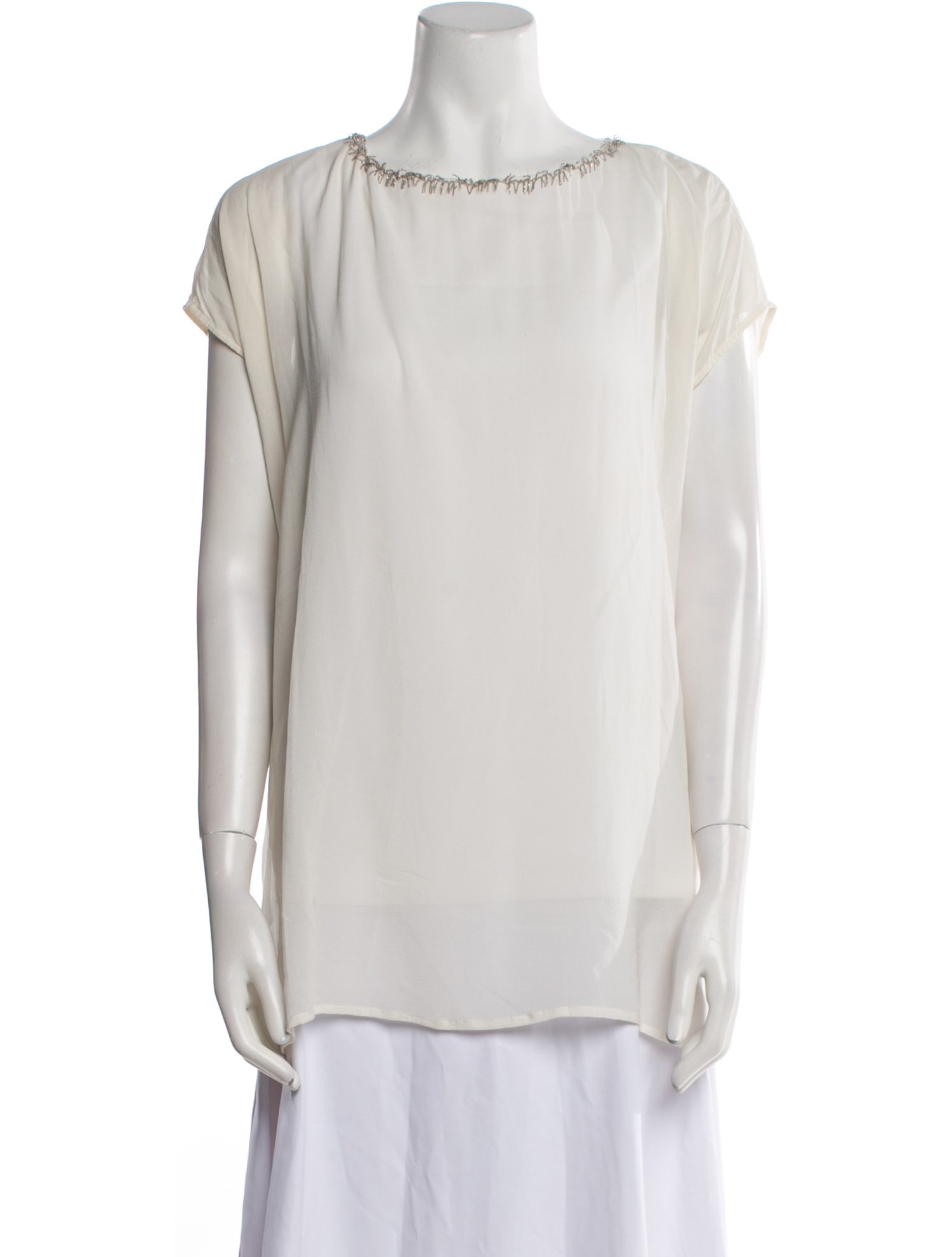 Fabiana Filippi Scoop Neck Short Sleeve Blouse