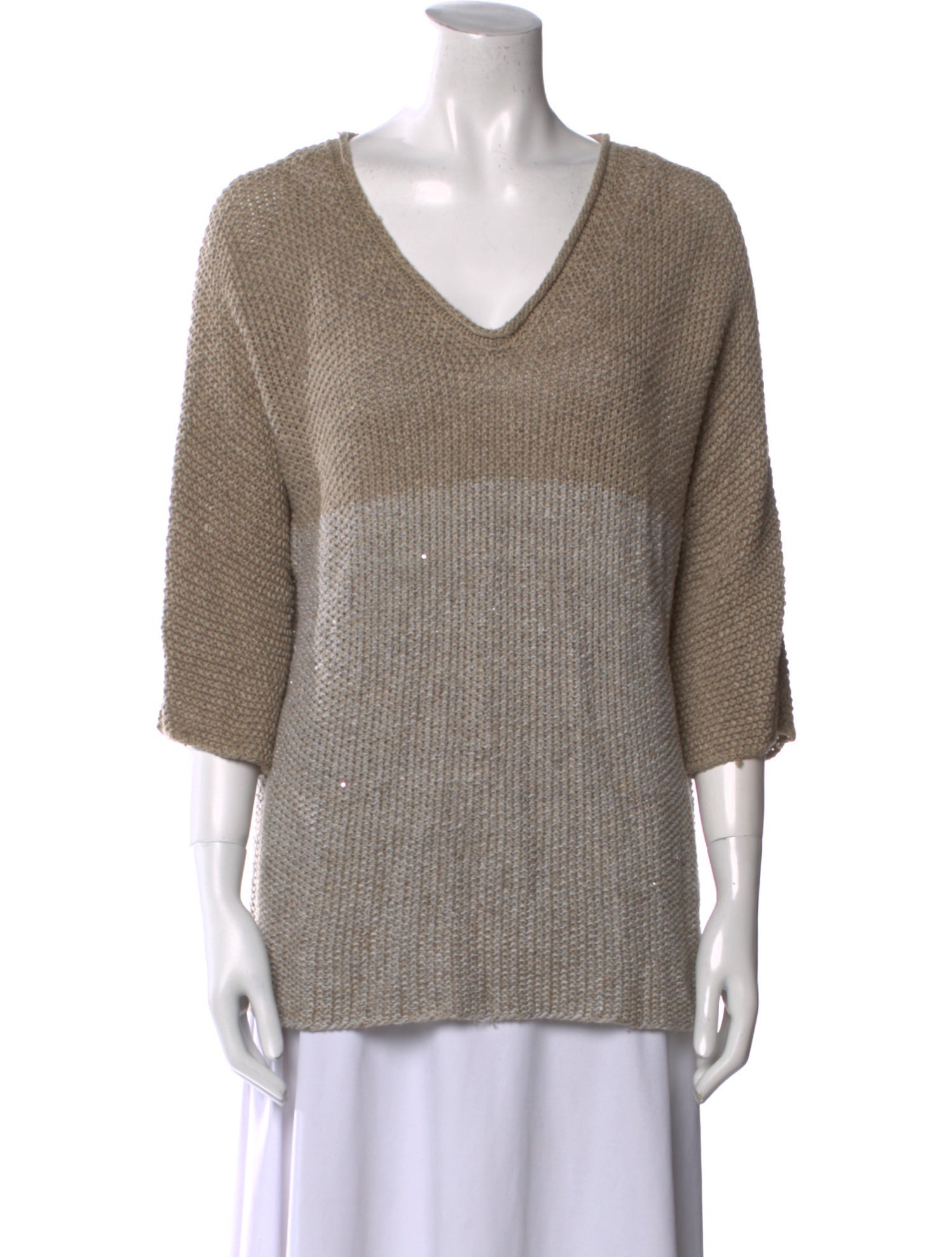 Fabiana Filippi Colorblock Pattern V-Neck Sweater