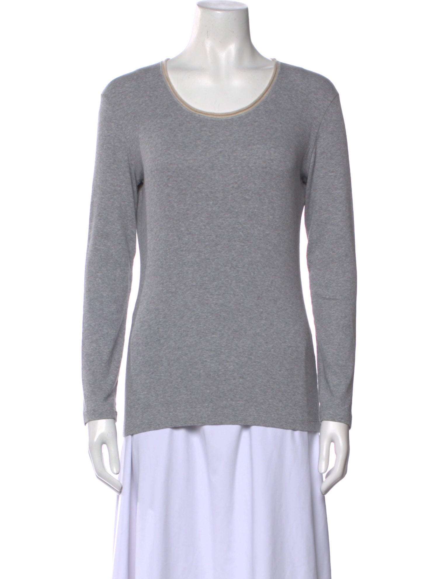 Fabiana Filippi Scoop Neck Long Sleeve Top