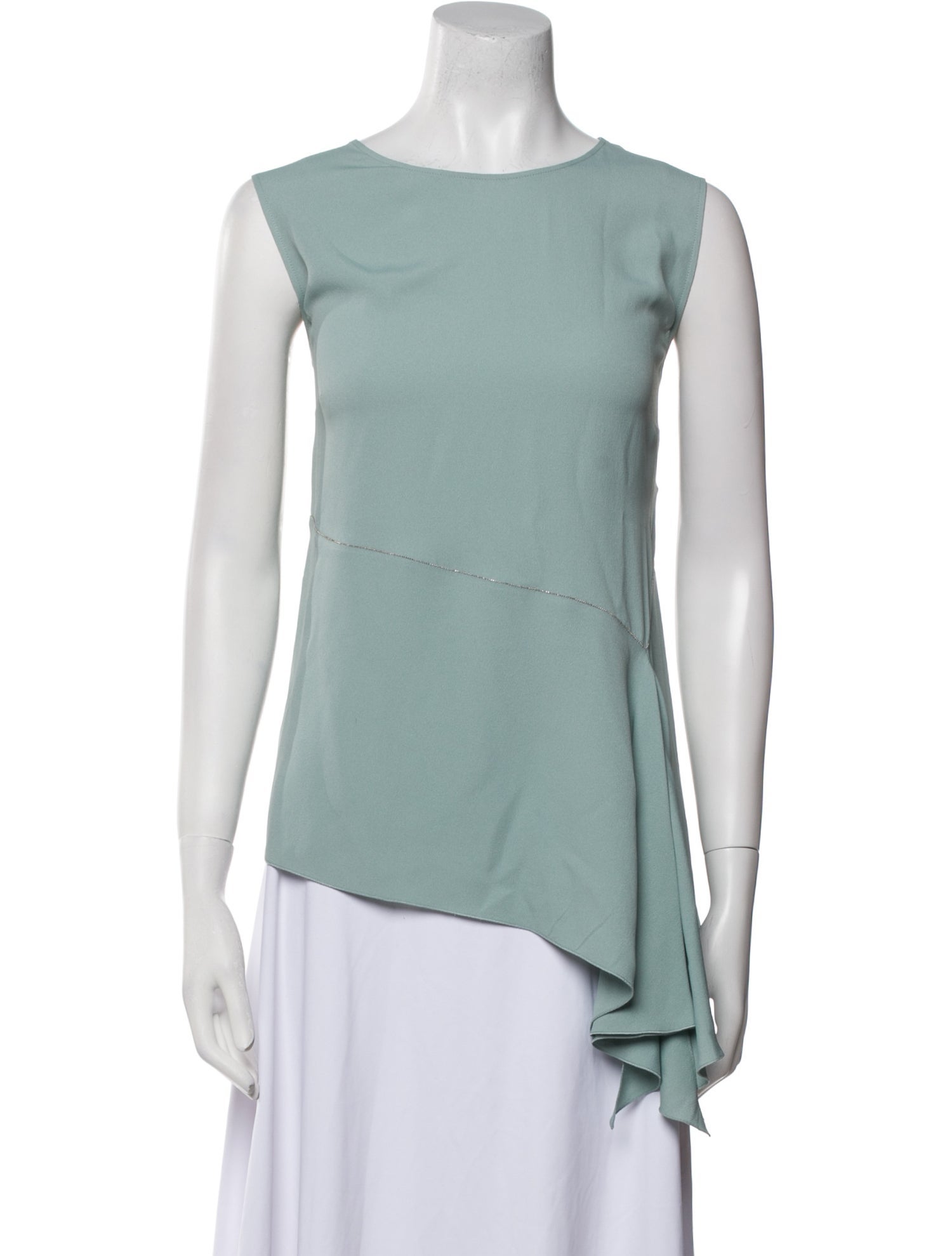 Fabiana Filippi Silk Bateau Neckline Top