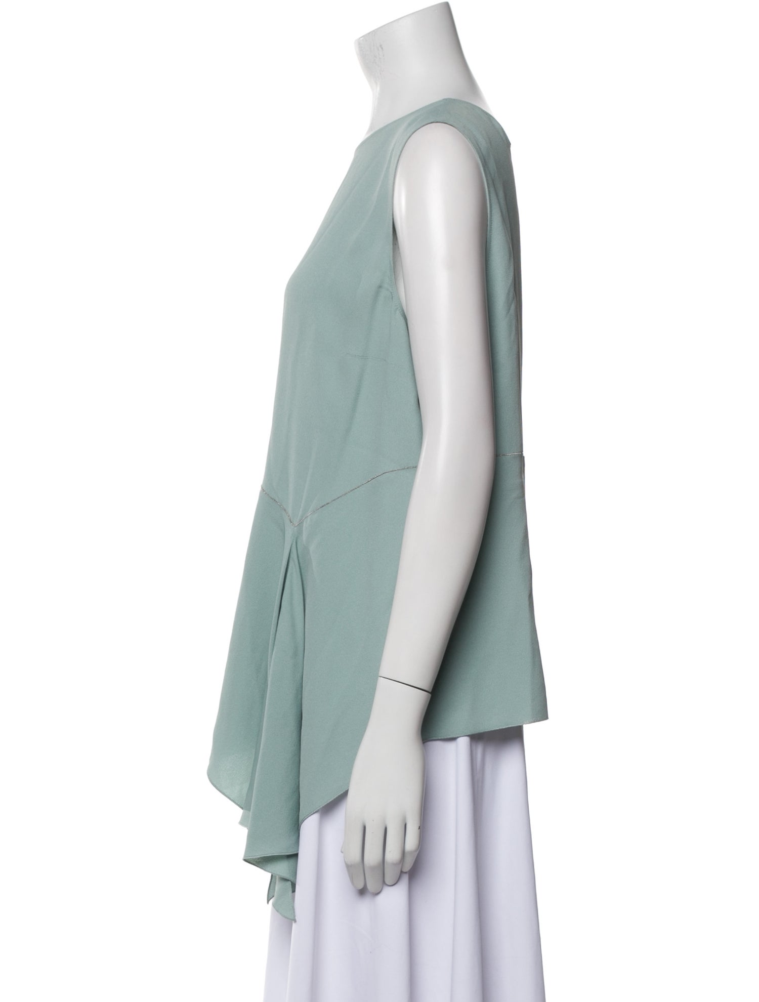 Fabiana Filippi Silk Bateau Neckline Top