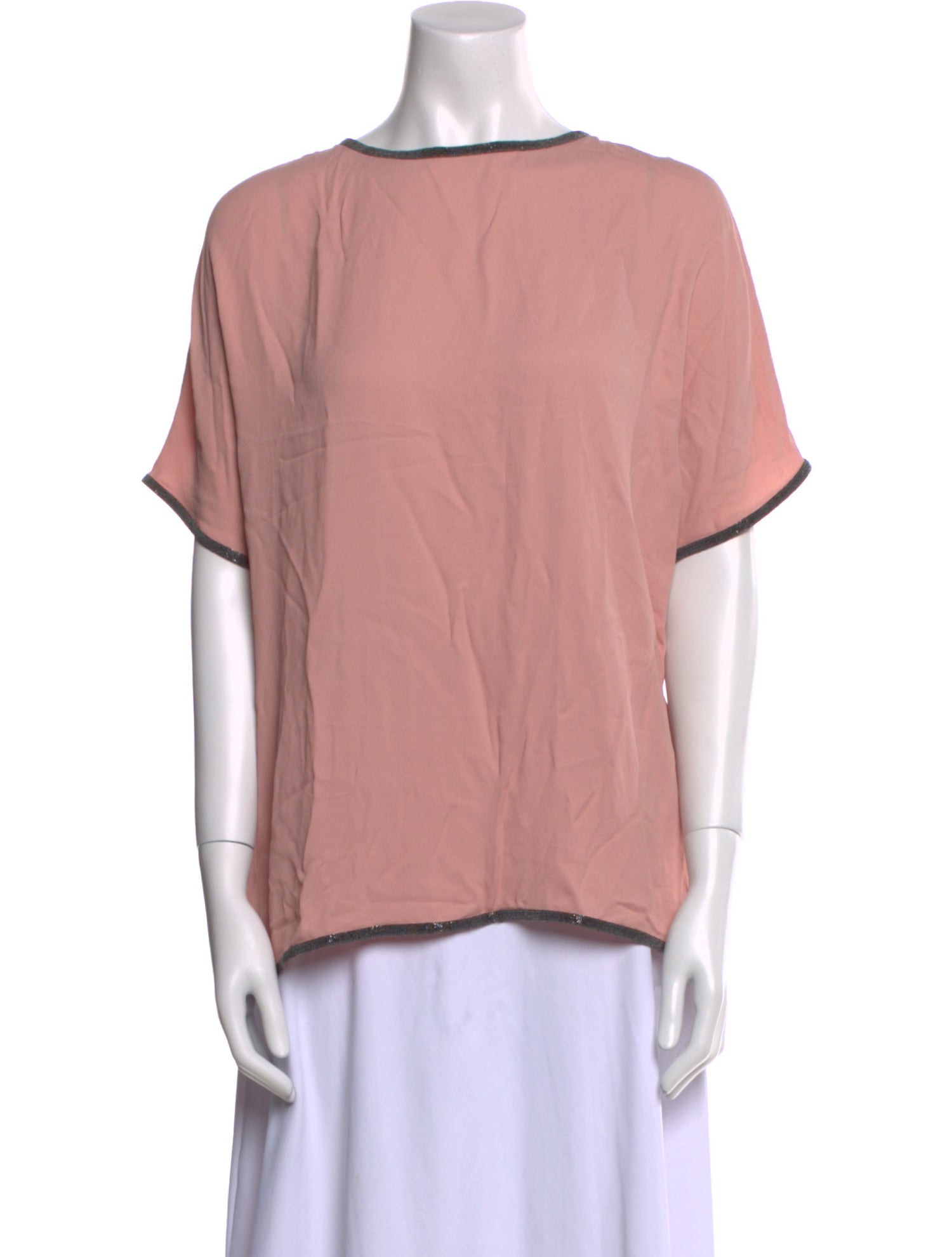 Fabiana Filippi Bateau Neckline Short Sleeve Blouse