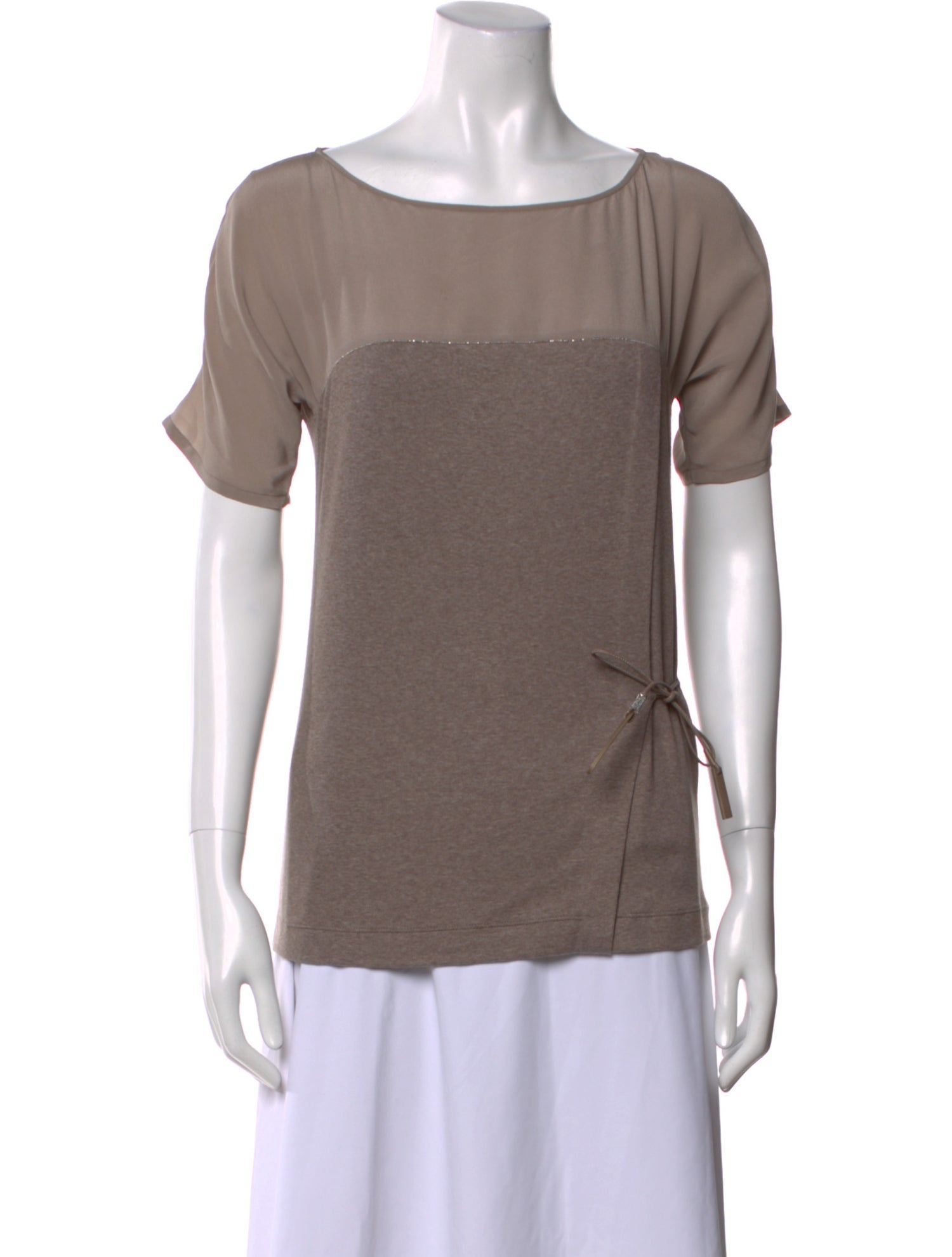 Fabiana Filippi Silk Bateau Neckline T-Shirt