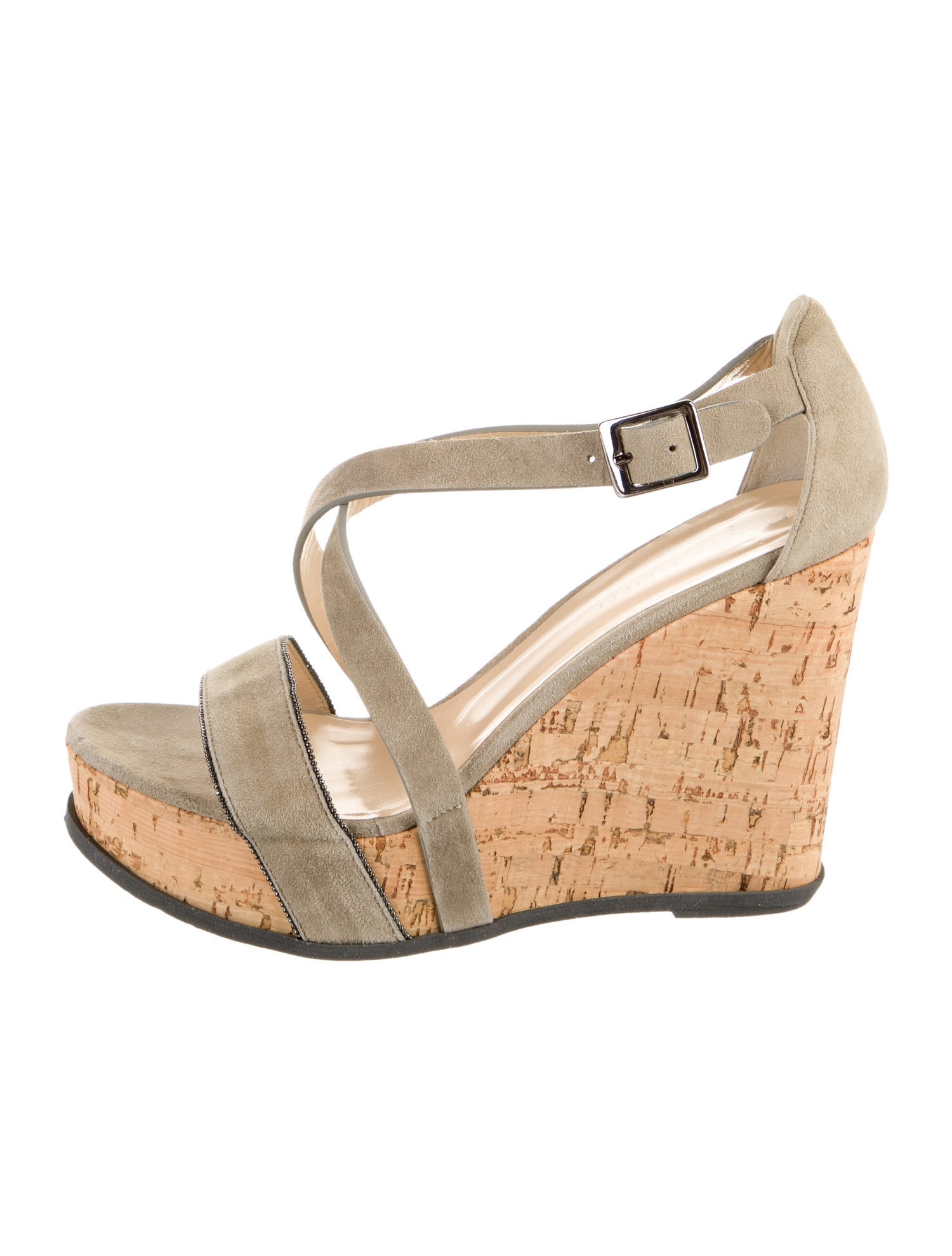 Fabiana Filippi Suede Beaded Accents Sandals