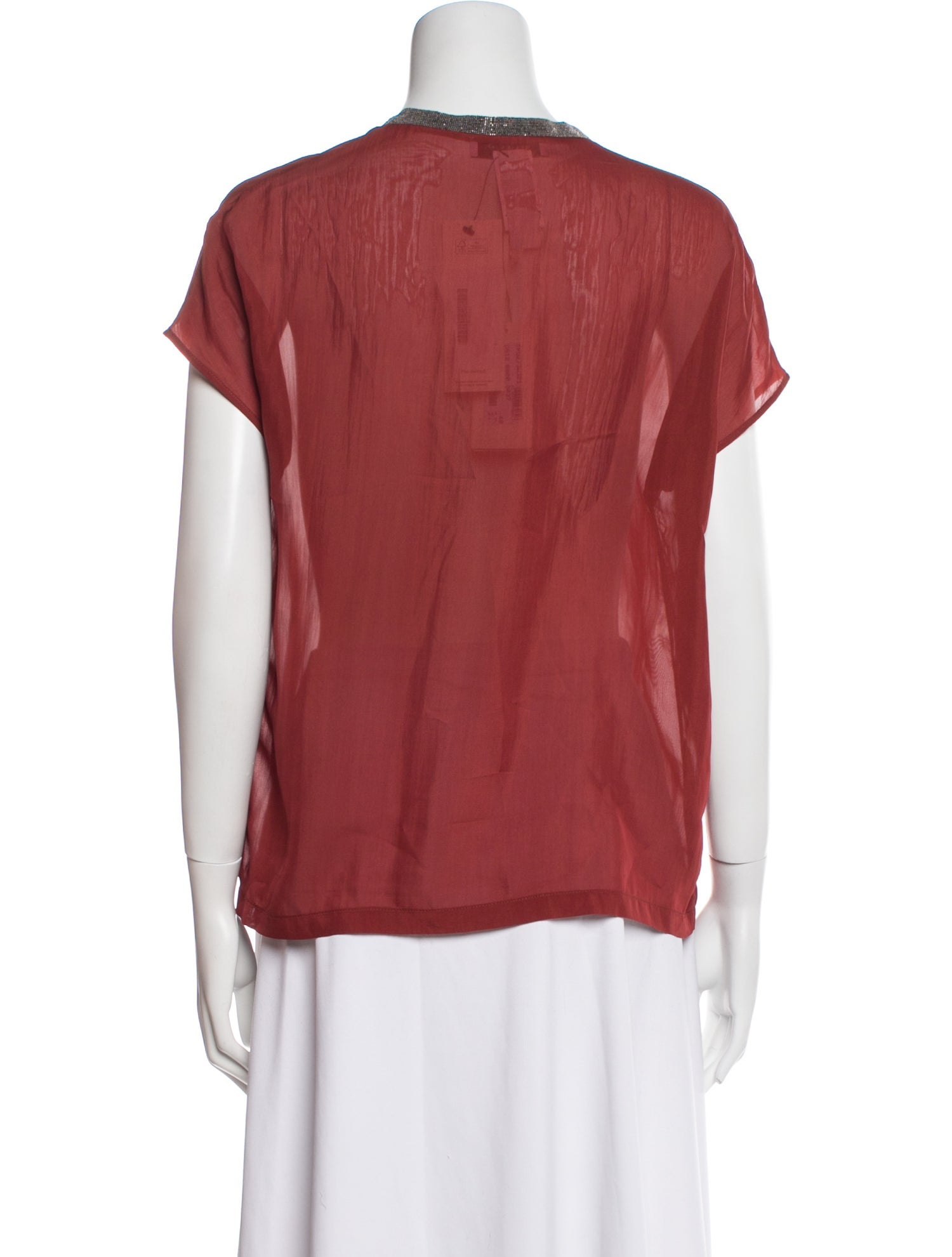 Fabiana Filippi V-Neck Short Sleeve Blouse w/ Tags