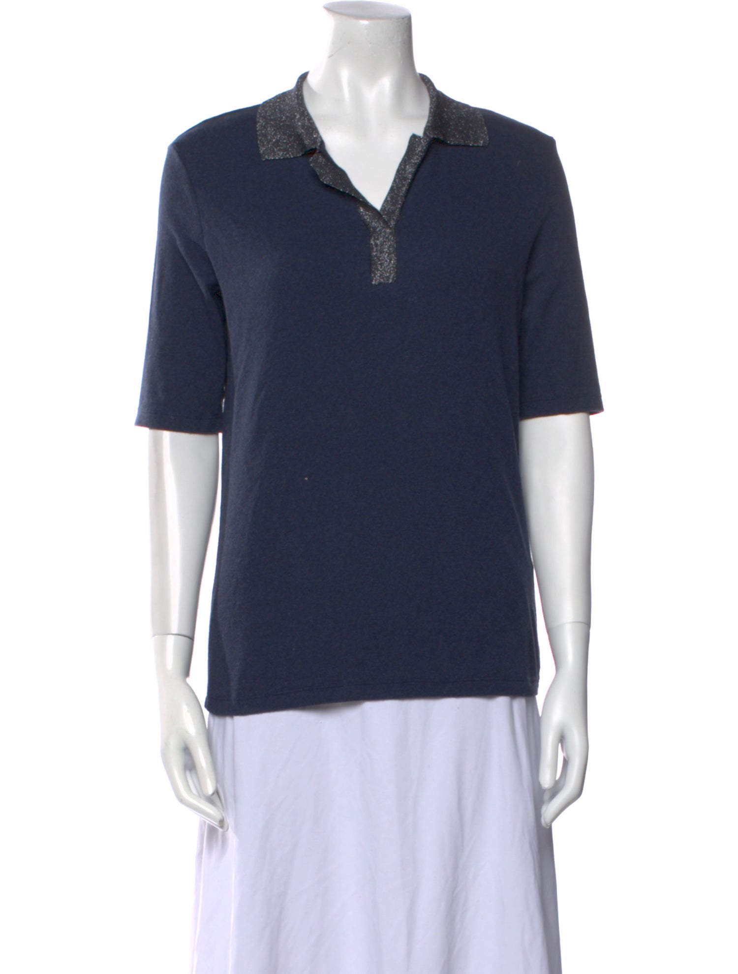 Fabiana Filippi V-Neck Short Sleeve Polo