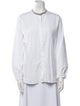 Fabiana Filippi Virgin Wool Mock Neck Button-Up Top