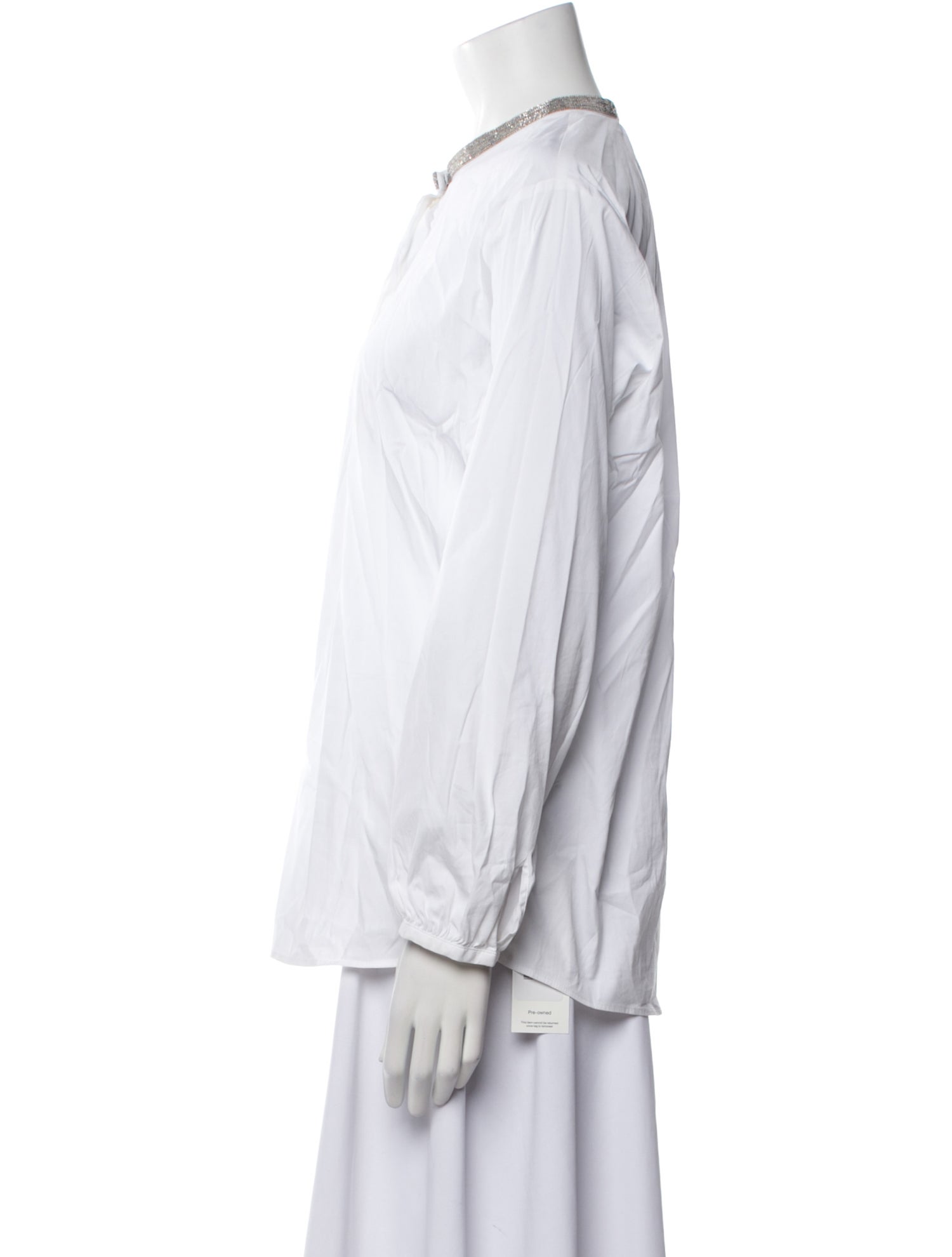 Fabiana Filippi Virgin Wool Mock Neck Button-Up Top