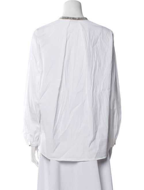 Fabiana Filippi Virgin Wool Mock Neck Button-Up Top