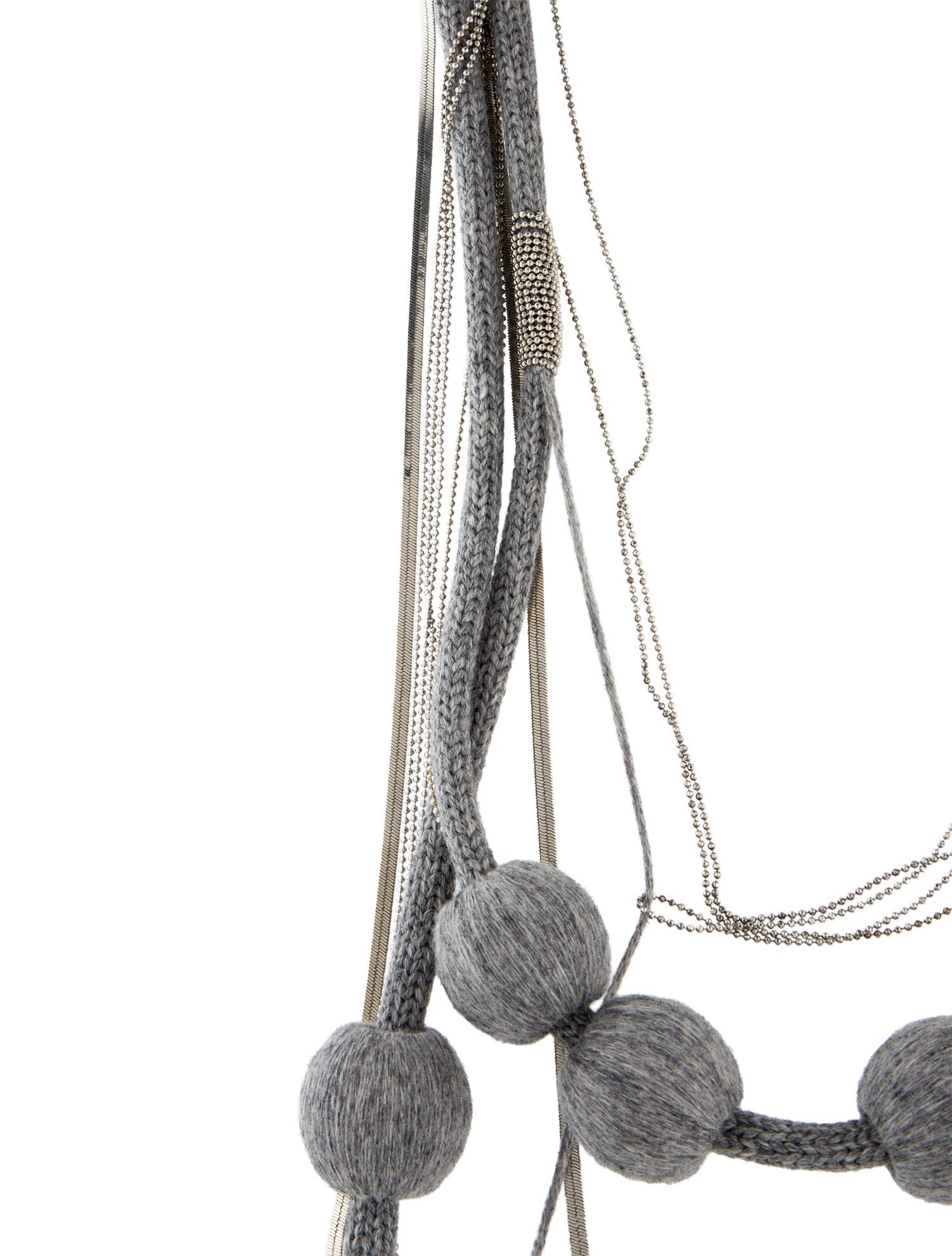 Fabiana Filippi Wool & Crystal Bead Multistrand Chain Necklace
